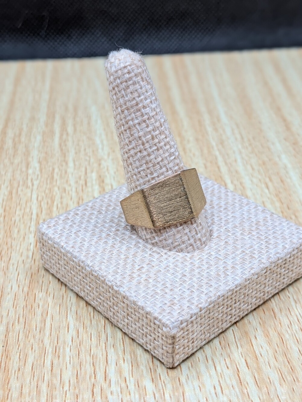 Brushed Gold Geometric Ring